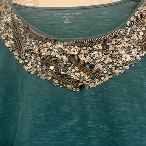 Coldwater Creek Size Medium 10/12. Three quarter sleeve. Sequin beading . - Picture 2 of 3